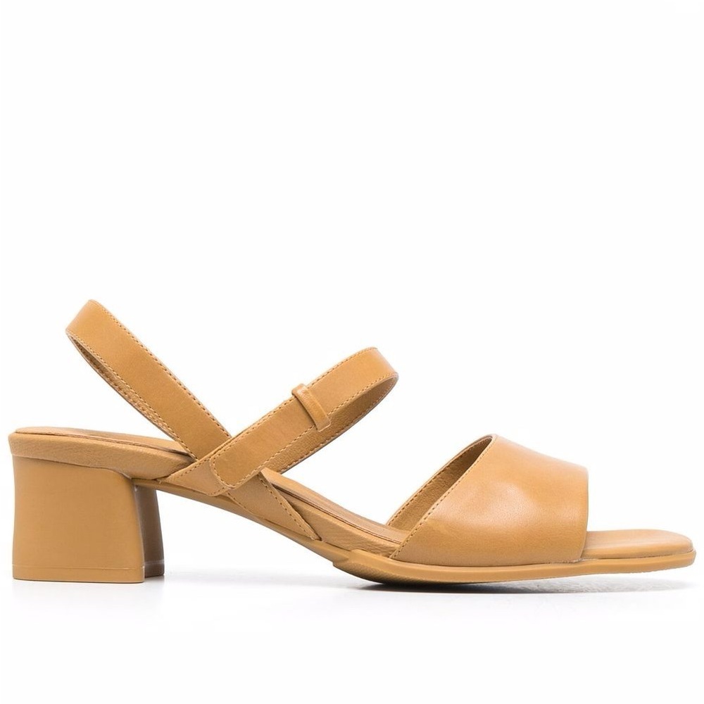 Camper 2 Strap Leather Sandal Light Brown/Mustard Size 8